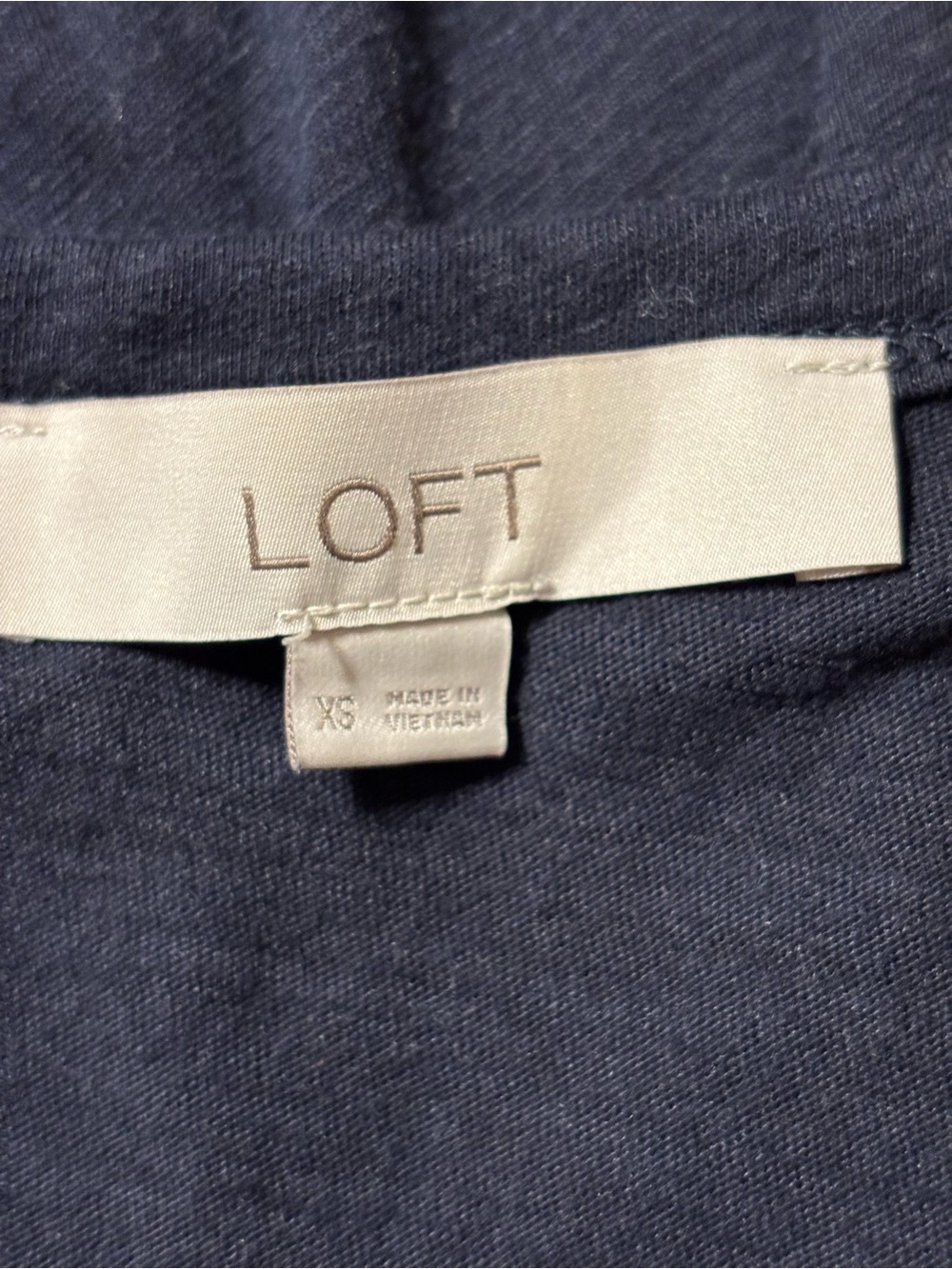LOFT Navy Ruffle Shoulder Tank - Picture 2 of 9